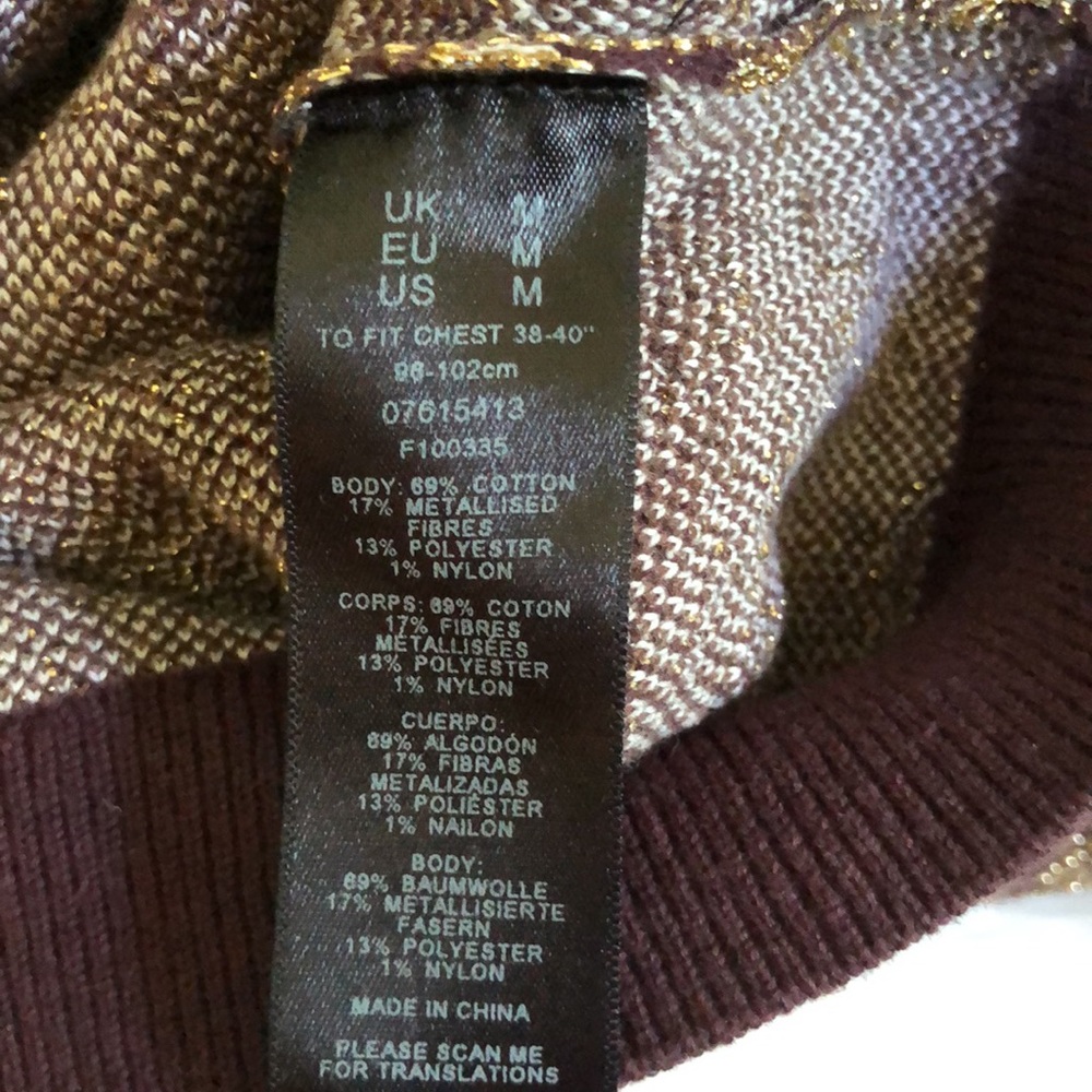 SOLD! ASOS NWOT men’s pullover metallic sweater - Picture 5 of 5